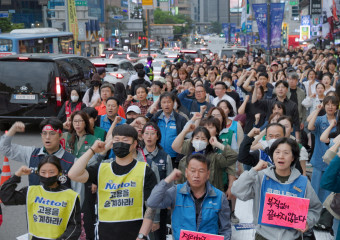 세종호텔 고진수 지부장 고공농성 100일, 우리의 투쟁은 계속된다